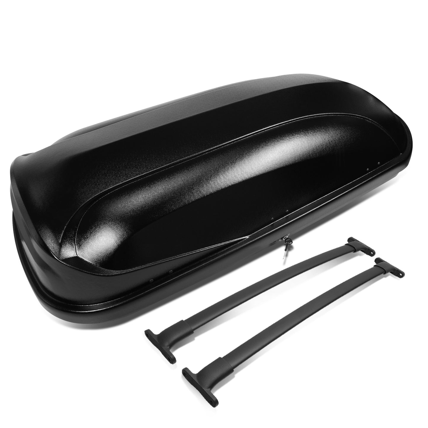 PORTAEQUIPAJE ROOF RACK CROSS BARS + CARGO ROOF BOX - 16-18 FORD EXPLORER - MOUNTS ONTO OEM ROOF RAILS ONLY - BLACK