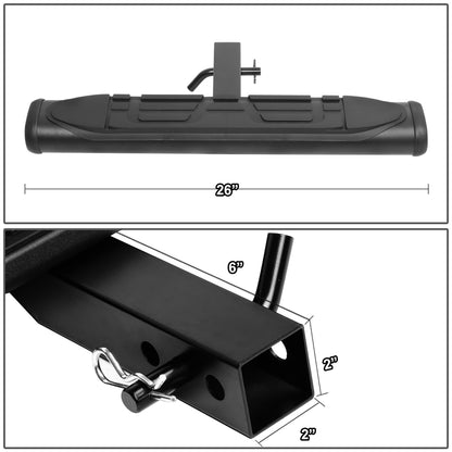 ESCALON TRASERO UNIVERSAL - 26" W X 4" OD - FITS VEHICLES WITH 2" TRAILER HITCH - BLACK