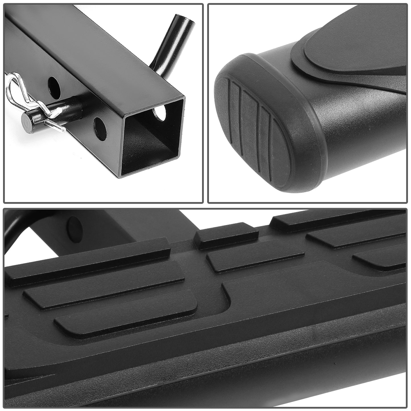 ESCALON TRASERO UNIVERSAL - 26" W X 4" OD - FITS VEHICLES WITH 2" TRAILER HITCH - BLACK