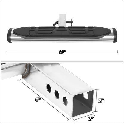 ESCALON TRASERO UNIVERSAL - 26" W X 4" L - FITS VEHICLES WITH 2" TRAILER HITCH - SILVER