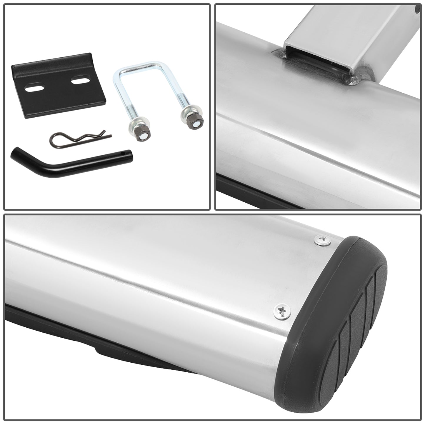 ESCALON TRASERO UNIVERSAL - 26" W X 4" L - FITS VEHICLES WITH 2" TRAILER HITCH - SILVER