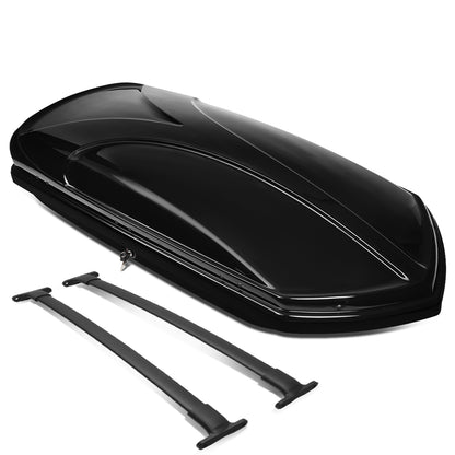 PORTAEQUIPAJE ROOF RACK CROSS BARS + CARGO ROOF BOX - 16-19 FORD EXPLORER - ONLY FITS WITH OEM ROOF RAILS - BLACK