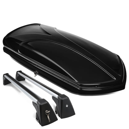 PORTAEQUIPAJE ROOF RACK CROSS BARS + CARGO ROOF BOX - 10-15 BMW X1 - MOUNTS ONTO OEM ROOF RAILS ONLY - BLACK