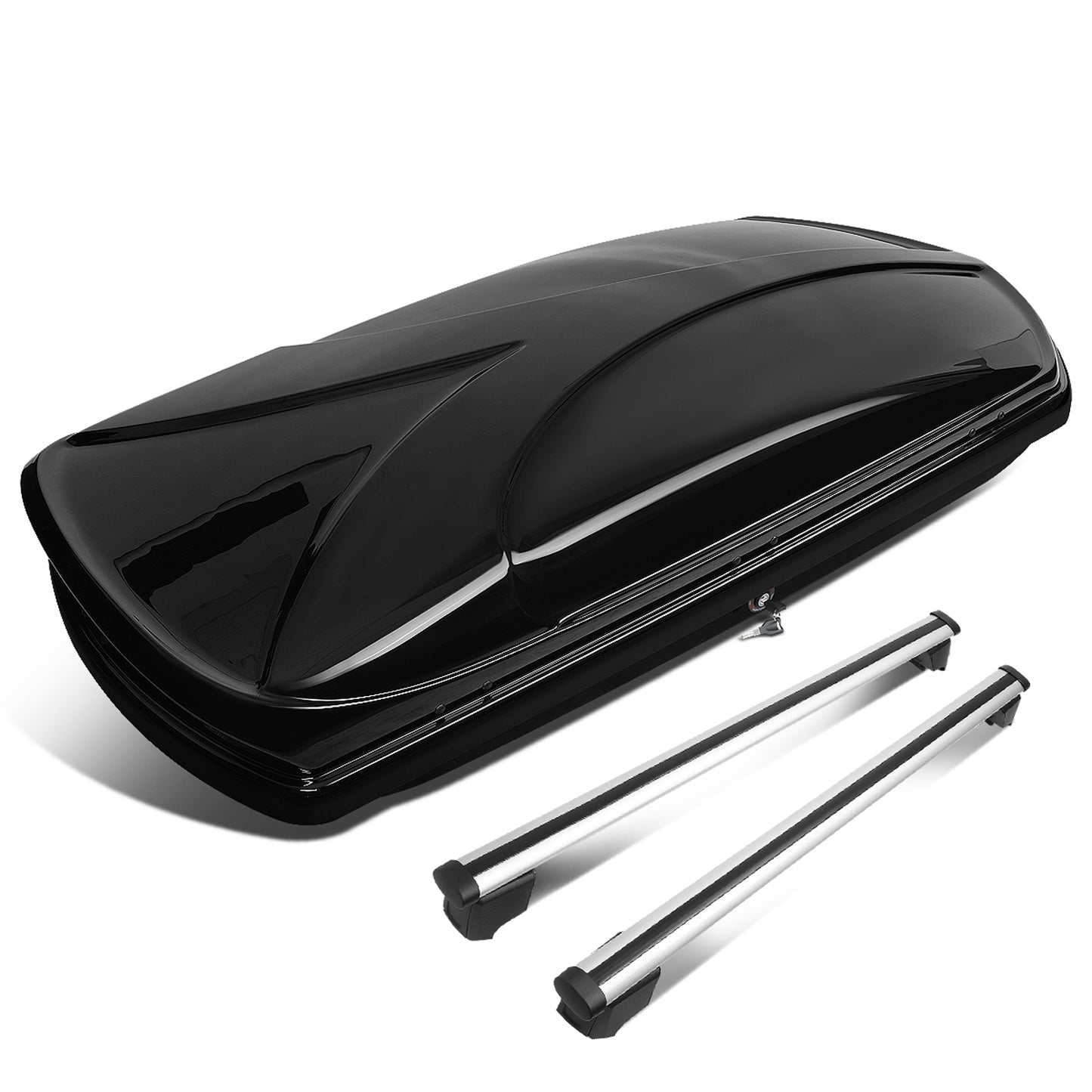 PORTAEQUIPAJE ROOF RACK CROSS BARS + CARGO ROOF BOX - 09-16 AUDI Q5 - MOUNTS ONTO OEM ROOF RAILS ONLY - BLACK