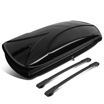 PORTAEQUIPAJE ROOF RACK CROSS BARS + CARGO ROOF BOX - 14-18 SUBARU FORESTER - MOUNTS ONTO OEM ROOF RAILS - BLACK