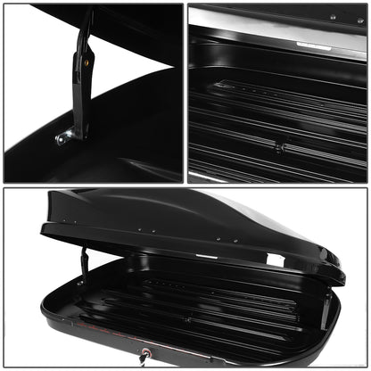 PORTAEQUIPAJE ROOF RACK CROSS BARS + CARGO ROOF BOX - UNIVERSAL - 120CM - ATTACHES TO VEHICLES WITH ROOF RAILS ONLY - BLACK