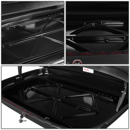 PORTAEQUIPAJE ROOF RACK CARGO ROOF BOX - UNIVERSAL - 133CM - 330L - 110 LBS - ATTACHES TO VEHICLES WITH CROSS BARS ONLY - TEXTURE BLACK