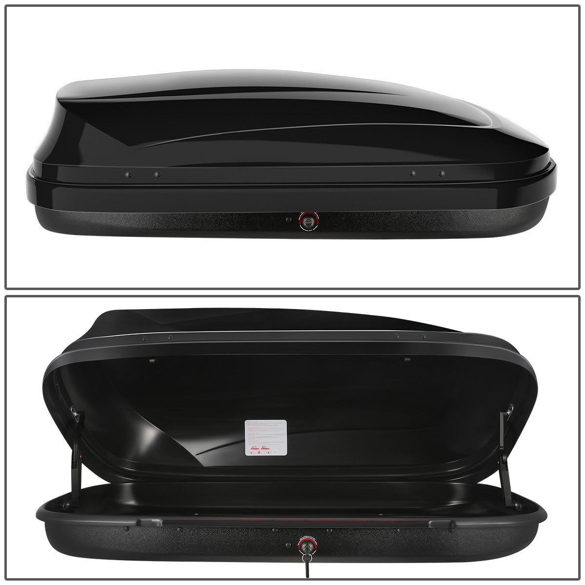 PORTAEQUIPAJE ROOF RACK CARGO ROOF BOX - UNIVERSAL - 133CM - 330L - 110 LBS - ATTACHES TO VEHICLES WITH CROSS BARS ONLY - GLOSSY SMOOTH BLACK