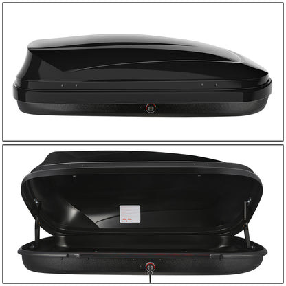 PORTAEQUIPAJE ROOF RACK CARGO ROOF BOX - UNIVERSAL - 133CM - 330L - 110 LBS - ATTACHES TO VEHICLES WITH CROSS BARS ONLY - GLOSSY SMOOTH BLACK