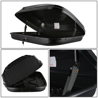 PORTAEQUIPAJE ROOF RACK CARGO ROOF BOX - UNIVERSAL - 133CM - 330L - 110 LBS - ATTACHES TO VEHICLES WITH CROSS BARS ONLY - GLOSSY SMOOTH BLACK