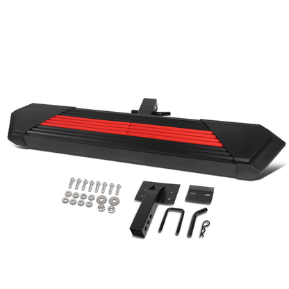 ESCALON TRASERO STAINLESS STEEL - 35" L X 6.25" W - FITS VEHICLES WITH 2" TOW HITCH RECEIVER - BLACK / RED