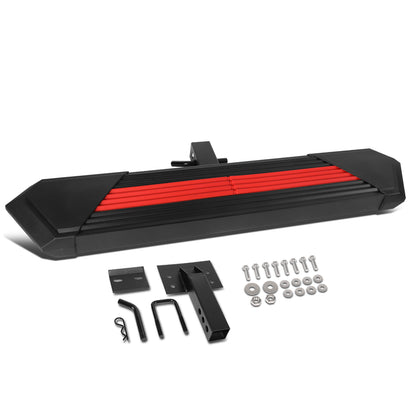 ESCALON TRASERO STAINLESS STEEL - 35" L X 6.25" W - FITS VEHICLES WITH 2" TOW HITCH RECEIVER - BLACK / RED
