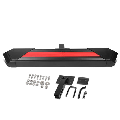 ESCALON TRASERO STAINLESS STEEL - 35" L X 6.25" W - FITS VEHICLES WITH 2" TOW HITCH RECEIVER - BLACK / RED