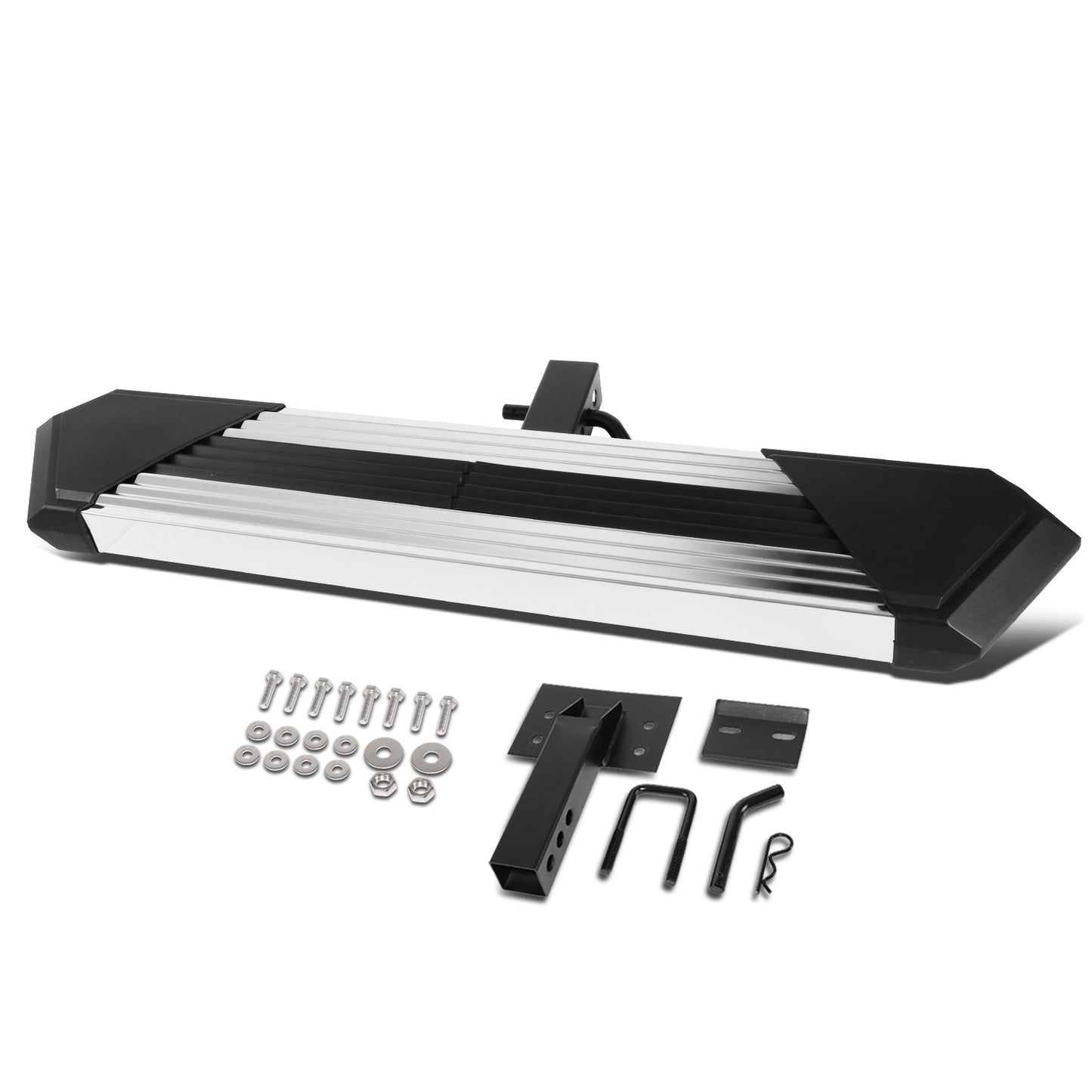 ESCALON TRASERO STAINLESS STEEL - 35" L X 6.25" W - FITS VEHICLES WITH 2" TOW HITCH RECEIVER - CHROME / RED