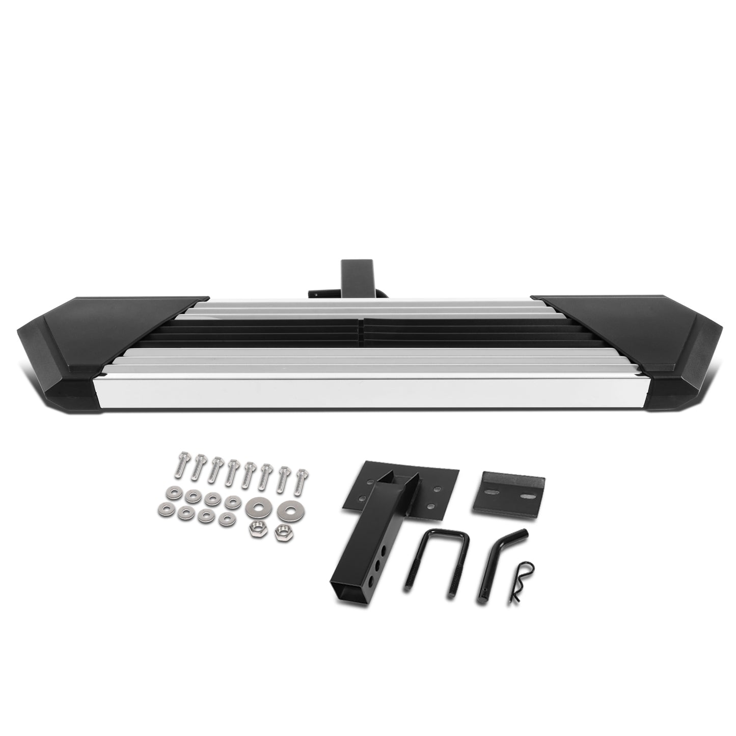 ESCALON TRASERO STAINLESS STEEL - 35" L X 6.25" W - FITS VEHICLES WITH 2" TOW HITCH RECEIVER - CHROME / RED