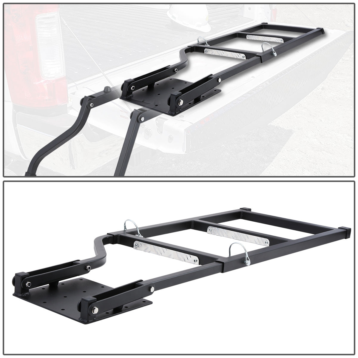 PORTAEQUIPAJE TAILGATE LADDERS - UNIVERSAL - FOLDABLE - HEAVY DUTY STEEL - POWDERCOATED BLACK
