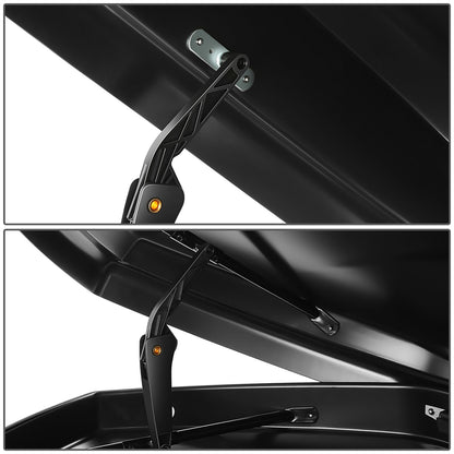 PORTAEQUIPAJE ROOF BOX - FITS VEHICLES WITH CROSS BARS - 420L 72INCH LENGTH - GLOSSY SMOOTH BLACK
