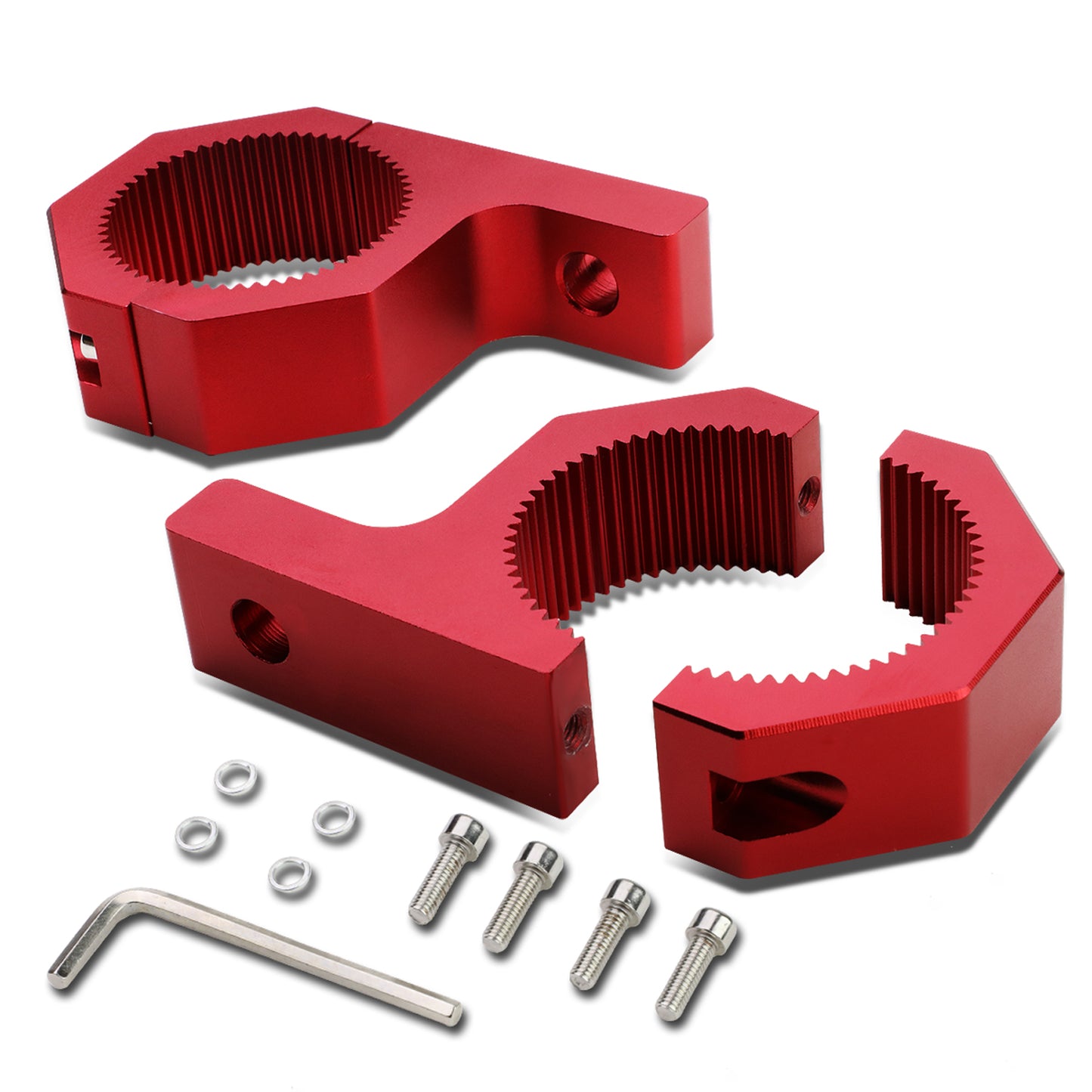 FAROS DE NIEBLA UNIVERSAL - 2" OD TUBE - ALUMINUM - RED