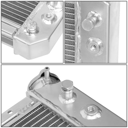 RADIADOR DE ALUMINIO RADIATOR - 3 ROWS - 82-92 CHEVY CAMARO, PONTIAC FIREBIRD, PONTIAC TRANS AM - FITS 2.5L, 3.1L, 3.8L V6, 305/ 350 CU V8 MODELS ONLY - FITS AUTOMATIC, MANUAL TRANSMISSION MODELS - MODIFICATION MIGHT BE REQUIRED FOR 2.8L V6 MODELS