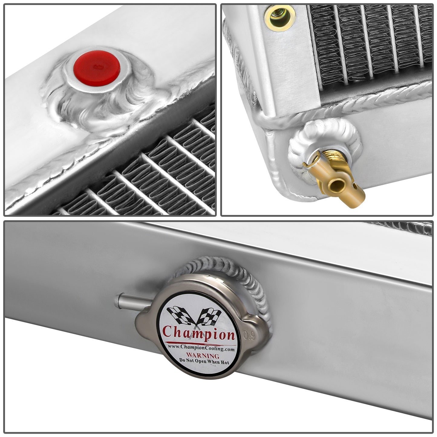 RADIADOR DE ALUMINIO RADIATOR - 4 ROWS - 70-72 DODGE PLYMOUTH (SMALL BLOCK V8 ENGINE)