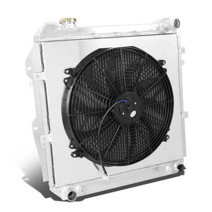 RADIADOR DE ALUMINIO RADIATOR + FAN SHROUD - 2 ROWS - 88-95 TOYOTA TACOMA, 4RUNNER AT 3.0 V6 - BLACK FAN