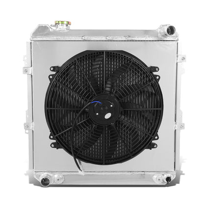 RADIADOR DE ALUMINIO RADIATOR + FAN SHROUD - 2 ROWS - 88-95 TOYOTA TACOMA, 4RUNNER AT 3.0 V6 - BLACK FAN