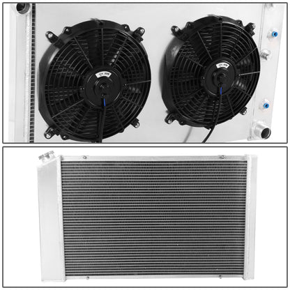 RADIADOR DE ALUMINIO RADIATOR + FAN SHROUD - 2 ROWS - 78-81 BUICK CENTURY, OLDSMOBILE CUTLASS, PONTIAC LEMANS / 1980 BUICK ELECTRA, BUICK ESTATE WAGON, OLDSMOBILE 98 / 80-82 BUICK LESABRE, OLDSMOBILE DELTA 88 / 78-87 BUICK REGAL, CHEVY EL CAMINO, GMC