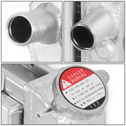 RADIADOR DE ALUMINIO RADIATOR + FAN SHROUD - 3 ROWS - 82-92 CHEVY CAMARO, PONTIAC FIREBIRD - FITS 2.5L, 3.1L, 3.8L V6, OR 305/ 350 CU IN V8 MODELS ONLY - BLACK FANS