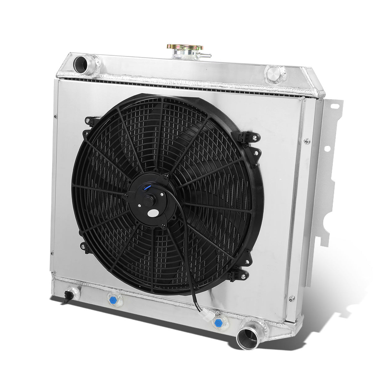 RADIADOR DE ALUMINIO RADIATOR + FAN SHROUD - 3 ROWS - 70-72 DODGE CHARGER V8 / 70-71 DODGE CHALLENGER V8 / 70-73 DODGE CORONET V8, PLYMOUTH BARRACUDA V8 / 71-73 PLYMOUTH SATELLITE V8 / 72-73 PLYMOUTH ROAD RUNNER V8 / 1970 PLYMOUTH BELVEDERE V8 - FITS BOTH