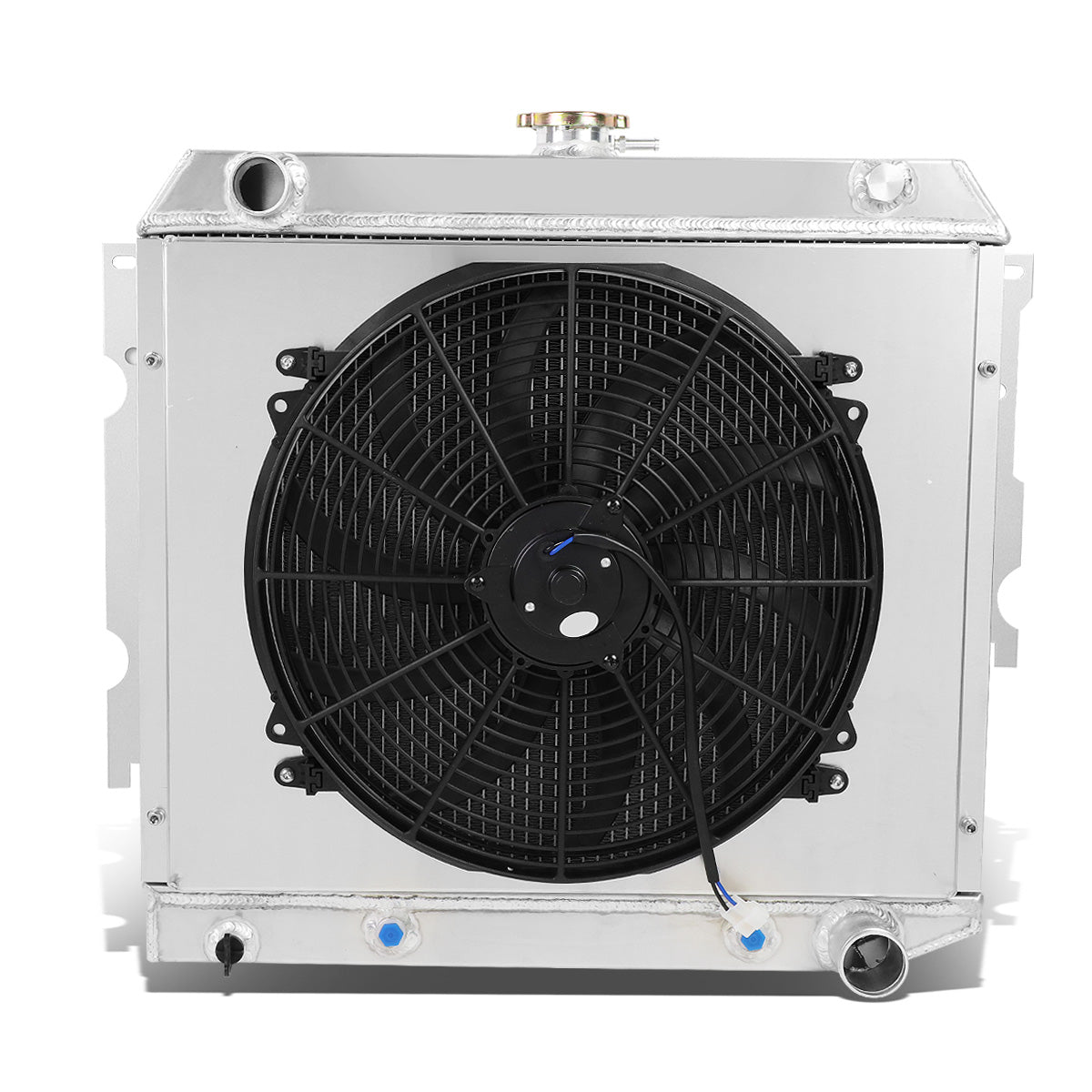 RADIADOR DE ALUMINIO RADIATOR + FAN SHROUD - 3 ROWS - 70-72 DODGE CHARGER V8 / 70-71 DODGE CHALLENGER V8 / 70-73 DODGE CORONET V8, PLYMOUTH BARRACUDA V8 / 71-73 PLYMOUTH SATELLITE V8 / 72-73 PLYMOUTH ROAD RUNNER V8 / 1970 PLYMOUTH BELVEDERE V8 - FITS BOTH