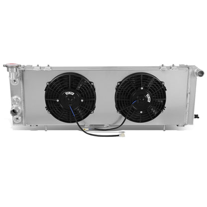 RADIADOR DE ALUMINIO RADIATOR + FAN SHROUD - 3 ROWS - 91-01 JEEP CHEROKEE I6 / 95-00 JEEP CHEROKEE SE SPORT I4 / 91-92 JEEP COMANCHE 4.0L I6 - BLACK FAN