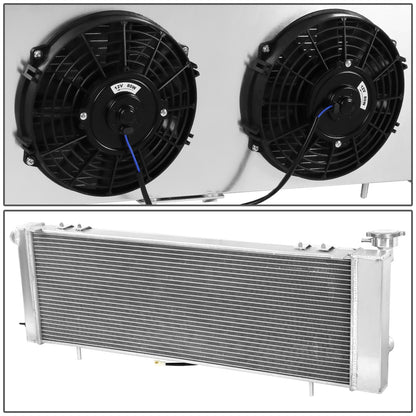 RADIADOR DE ALUMINIO RADIATOR + FAN SHROUD - 3 ROWS - 91-01 JEEP CHEROKEE I6 / 95-00 JEEP CHEROKEE SE SPORT I4 / 91-92 JEEP COMANCHE 4.0L I6 - BLACK FAN