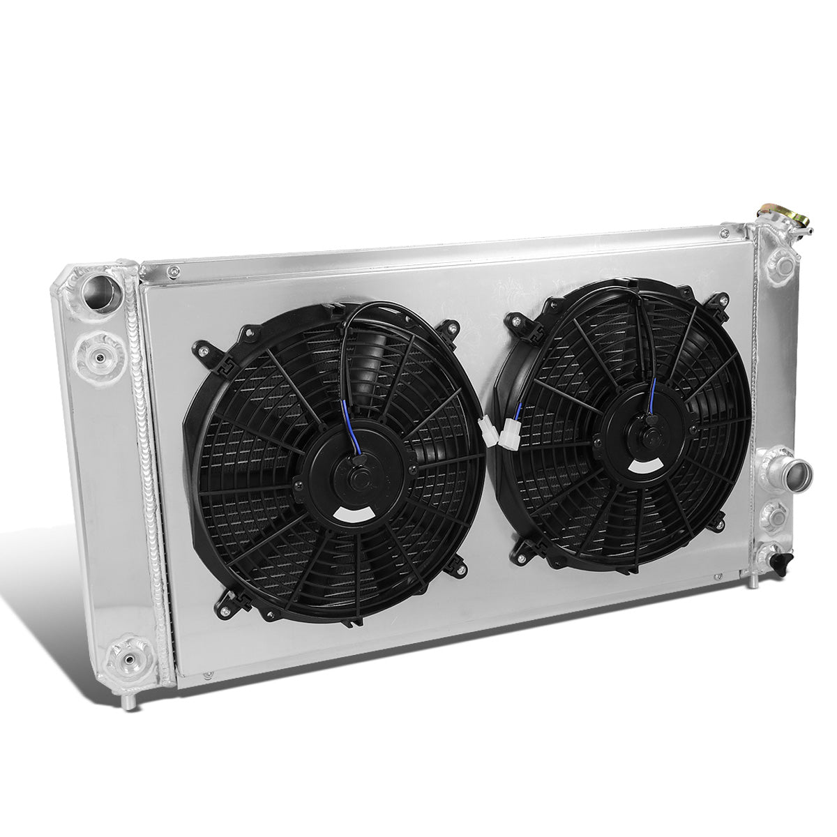 RADIADOR DE ALUMINIO RADIATOR + FAN SHROUD - 3 ROWS - 95-05 CHEVY BLAZER / 94-04 CHEVY S10, GMC SONOMA / 95-01 GMC JIMMY / 96-00 ISUZU HOMBRE / 96-01 OLDSMOBILE BRAVADA - FITS 4.3L MODELS - BLACK FANS