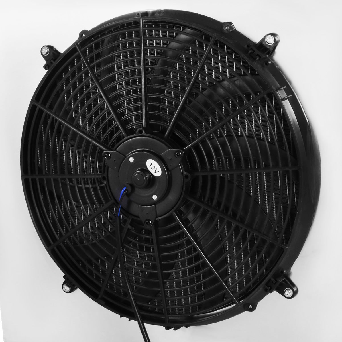 RADIADOR DE ALUMINIO RADIATOR + FAN SHROUD - 3 ROWS - 47-54 CHEVY PICKUP, SUBURBAN L6 MODELS - BLACK FAN