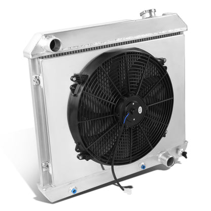 RADIADOR DE ALUMINIO RADIATOR + FAN SHROUD - 3 ROWS - 63-66 CHEVY C10 PICKUP, CHEVY C20 PICKUP, CHEVY C30 PICKUP, CHEVY K10 PICKUP, CHEVY K20 PICKUP, CHEVY K30 PICKUP / 61-62 OLDSMOBILE 88 MT, OLDSMOBILE DYNAMIC MT / 64-65 OLDSMOBILE 45 MT / 65-66