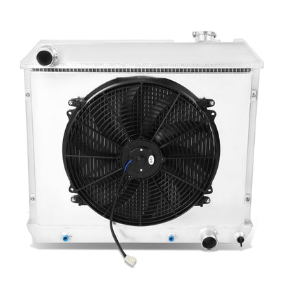 RADIADOR DE ALUMINIO RADIATOR + FAN SHROUD - 3 ROWS - 63-66 CHEVY C10 PICKUP, CHEVY C20 PICKUP, CHEVY C30 PICKUP, CHEVY K10 PICKUP, CHEVY K20 PICKUP, CHEVY K30 PICKUP / 61-62 OLDSMOBILE 88 MT, OLDSMOBILE DYNAMIC MT / 64-65 OLDSMOBILE 45 MT / 65-66