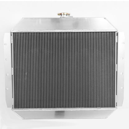 RADIADOR DE ALUMINIO RADIATOR + FAN SHROUD - 2 ROWS - 68-79 FORD F-100, F-150, F-250, BRONCO - BLACK FANS