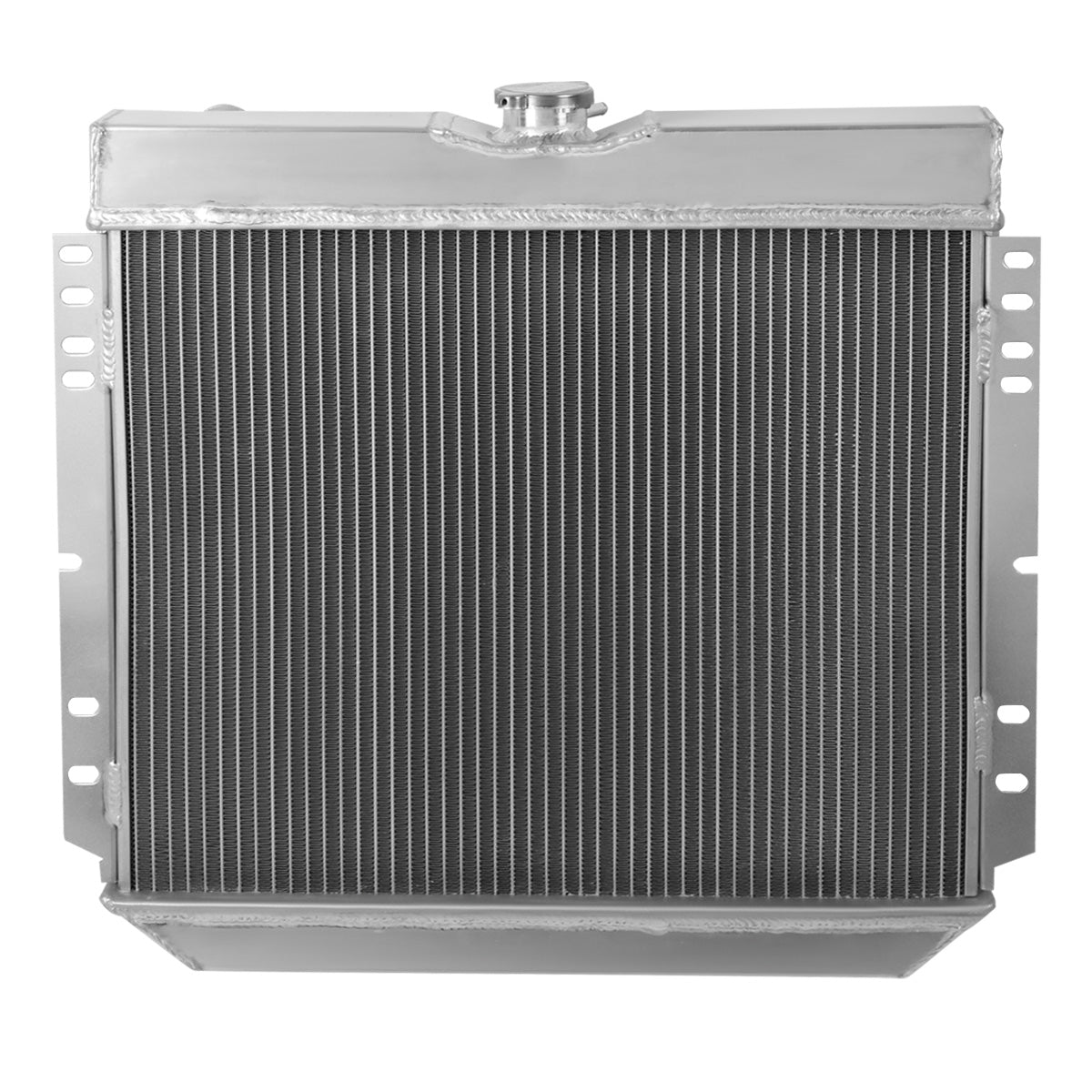 RADIADOR DE ALUMINIO RADIATOR + FAN SHROUD - 3 ROWS - 69-70 FORD MUSTANG V8 / 62-65 FORD FAIRLANE / 71-73 FORD MAVERICK, MERCURY COMET / 67-70 MERCURY COUGAR - MANUAL TRANSMISSION - BLACK FAN