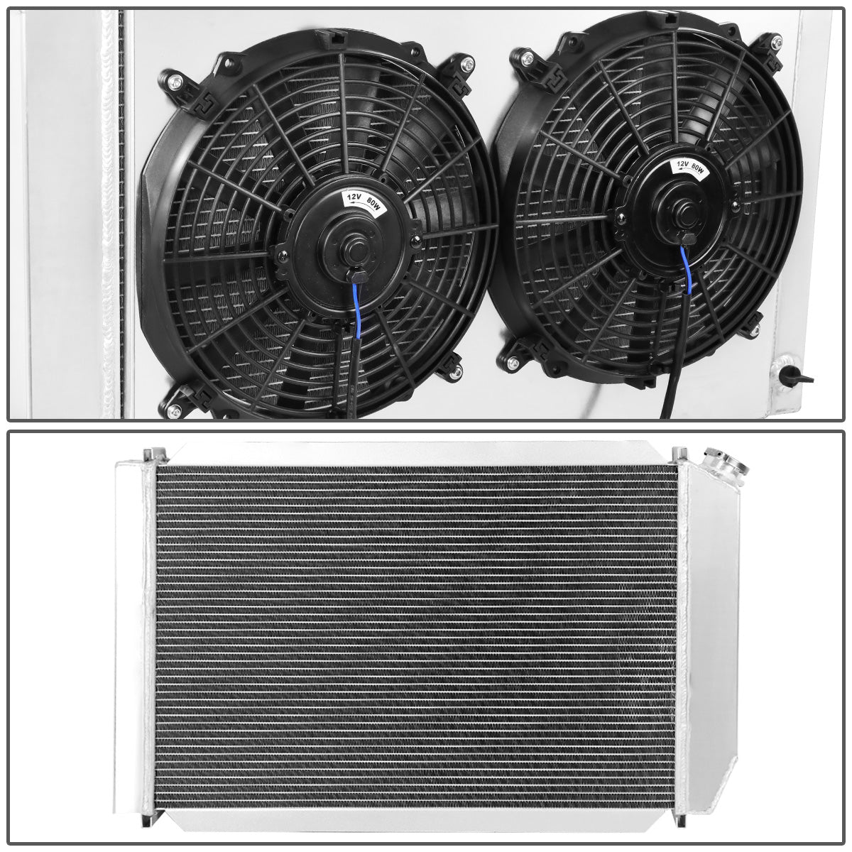 RADIADOR DE ALUMINIO RADIATOR + FAN SHROUD - 3 ROWS - 79-93 FORD MUSTANG / 80-87 THUNDERBIRD, MERCURY COUGAR / 83-86 LTD, MERCURY MARQUIS / 81-82 GRANADA / 80-83 FAIRMONT / 82-87 LINCOLN CONTINENTAL / 84-92 LINCOLN MARK VII / 80-86 CAPRI / 1985 GRAND