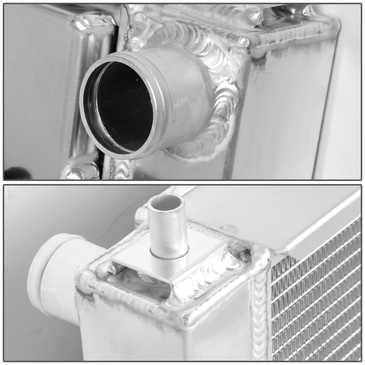 RADIADOR DE ALUMINIO RADIATOR + FAN SHROUD - 3 ROWS - 97-04 FORD MUSTANG V8 - MANUAL TRANSMISSION - BLACK FANS