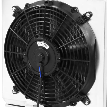RADIADOR DE ALUMINIO RADIATOR + FAN SHROUD - 2 ROWS - 92-00 HONDA CIVIC / 93-97 DEL SOL / 94-01 ACURA INTEGRA (HALF SIZE) - 42MM - MANUAL TRANSMISSION - BLACK FAN