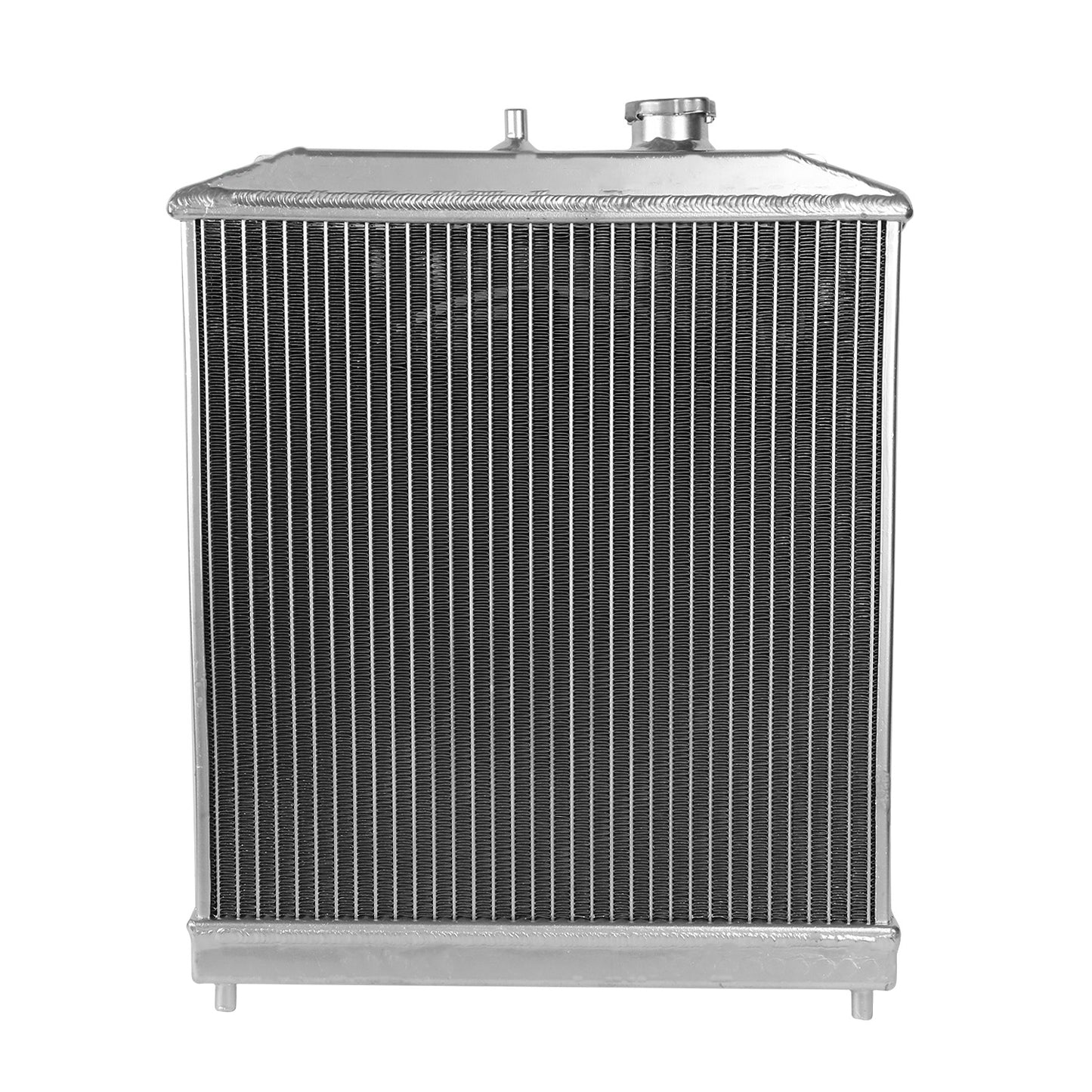 RADIADOR DE ALUMINIO RADIATOR + FAN SHROUD - 2 ROWS - 92-00 HONDA CIVIC / 93-97 DEL SOL / 94-01 ACURA INTEGRA (HALF SIZE) - 42MM - AUTOMATIC TRANSMISSION - BLACK FAN