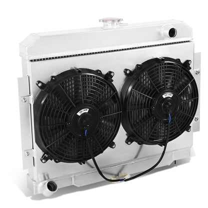 RADIADOR DE ALUMINIO RADIATOR + FAN SHROUD - 3 ROWS - 72-83 JEEP CJ5 3.8L, 4.2L, 5.0L / 73-75 JEEP CJ6 / 76-86 JEEP CJ7 3.8L, 4.2L, 5.0L / 74-75 JEEP CHEROKEE, JEEP J10 / 1973 JEEP COMMANDO - BLACK FANS