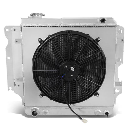 RADIADOR DE ALUMINIO RADIATOR + FAN SHROUD - 3 ROWS - 87-06 JEEP WRANGLER 2.4L-4.2L - BLACK FAN