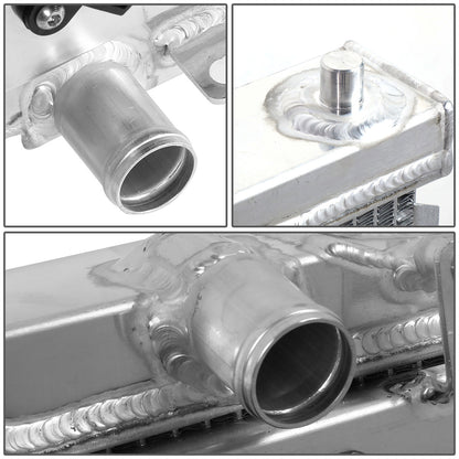 RADIADOR DE ALUMINIO RADIATOR + FAN SHROUD - 2 ROWS - 98-05 MAZDA MIATA MX-5 - MANUAL TRANSMISSION - BLACK FANS