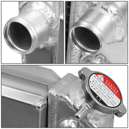 RADIADOR DE ALUMINIO RADIATOR + FAN SHROUD - 3 ROWS - 82-02 CHEVY S10, S10 BLAZER V8 CONVERSION - 84-90 CHEVY CORVETTE - BLACK FANS