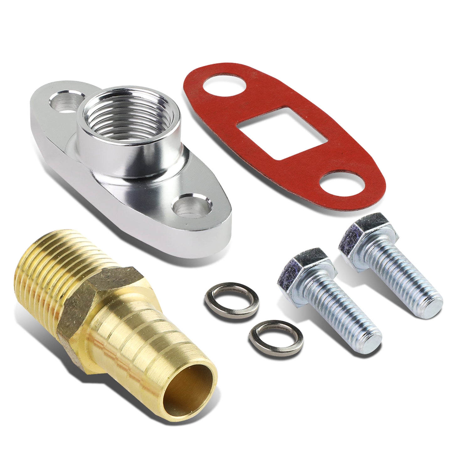 BURRERA TRASERA FLANGE W/ GASKET, FITTINGS + BOLTS - NO HOSE - 10 AN