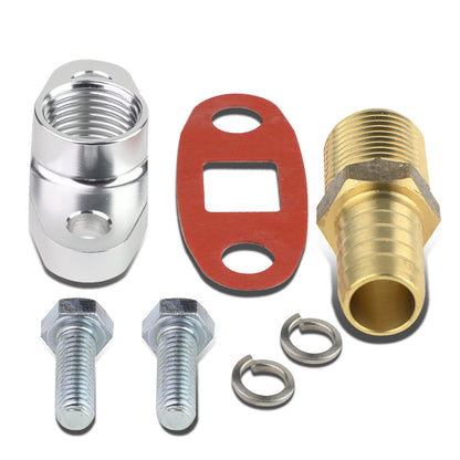 BURRERA TRASERA FLANGE W/ GASKET, FITTINGS + BOLTS - NO HOSE - 10 AN