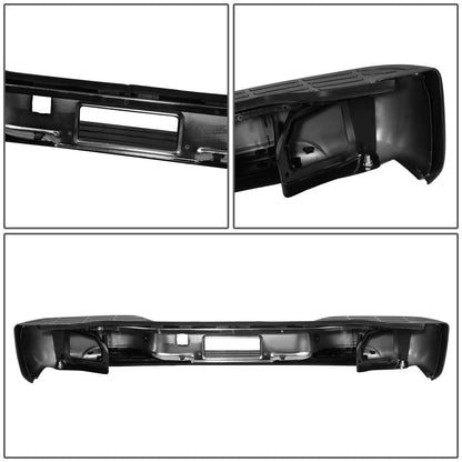 BURRERA TRASERA 00-06 CHEVROLET SUBURBAN 1500 2500 / TAHOE / GMC YUKON XL 1500 - W/ LICENSE PLATE LIGHTS - CHROME/STEEL