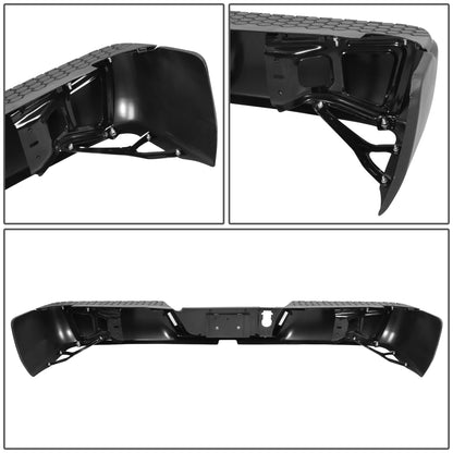 BURRERA TRASERA 09-19 DODGE RAM 1500 2500 3500 - ALSO FITS 19 RAM 1500 CLASSIC - W/O DUAL EXHAUST & W/O BACKUP SENSORS - FITS MODELS W/O DUAL EXHAUST W/O BACKUP SENSORS - BLACK/STEEL